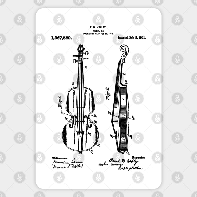 Violin 1921 Patent Magnet by valentinahramov